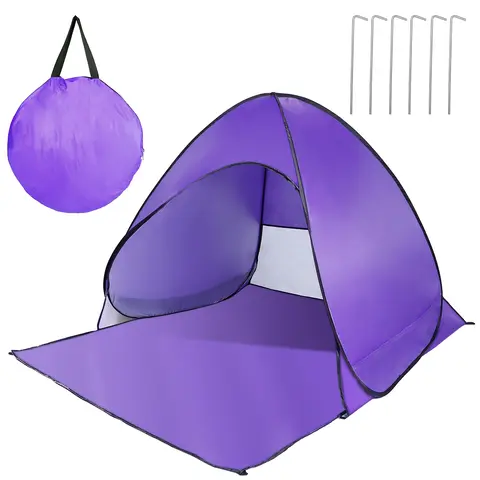 POP UP BEACH TENT SUN SHADE SHELTER ANTI-UV AUTOMATIC WATERPROOF TENT CANOPY FOR 2/3 MAN W/ NET WINDOW STORAGE BAG FOR OUTDOOR BEACH CAMPING FISHING P