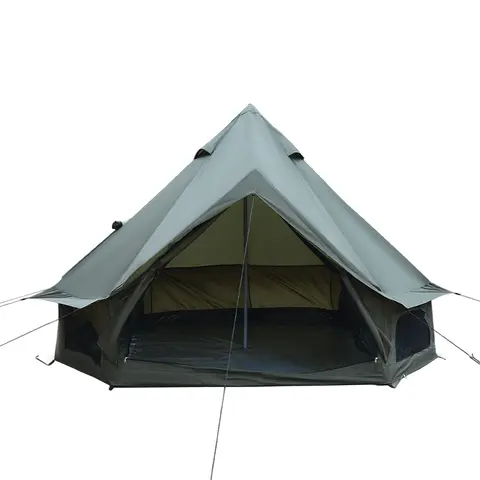 9.8FT OXFORD BELL TENT FOR FAMILY CAMPING SPACIOUS YURT TENT WITH STOVE JACK, 4 SEASON GLAMPING SHELTER, WATERPROOF OXFORD HOT TENT FOR 3-4 PEOPLE