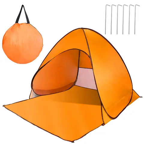POP UP BEACH TENT SUN SHADE SHELTER ANTI-UV AUTOMATIC WATERPROOF TENT CANOPY FOR 2/3 MAN W/ NET WINDOW STORAGE BAG FOR OUTDOOR BEACH CAMPING FISHING P
