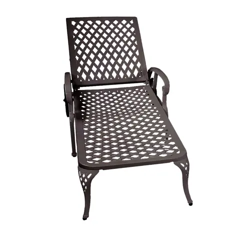 OUTDOOR ALUMINUM LOUNGE CHAIR WITH WHEELS, ADJUSTABLE RECLINING CHAISE LOUNGE, WEATHER RESISTANT PATIO RECLINER CHAIR WITH 3-POSITION BACKREST (120°/1