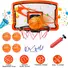 INDOOR MINI BASKETBALL HOOP SET OVER DOOR BASKETBALL HOOP WITH 4 INFLATABLE BALLS ELECTRIC AUDIO SCORER FOLDABLE BASKET GIFT FOR KIDS AND ADULTS