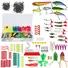 375PCS FISHING BAITS AND TACKLE BOX SALTWATER FRESHWATER FISHING LURES KIT LIFELIKE POPPER CRANKBAITS CRICKETS FROGS SPOON LURES MAGGOTS