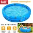 51X13” INFLATABLE SWIMMING POOL BLOW UP FAMILY POOL FOR 3 KIDS FOLDABLE SWIM BALL POOL CENTER W/ 4 VALVES BOTTOM WATER DRAIN PLUG FOR INDOOR BACKYARD 
