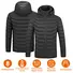 HEATED JACKET ELECTRIC HEATING COAT LIGHTWEIGHT WINTER HOODED JACKET WITH 3-LEVEL HEATING MODES 8 HEATING ZONES DETACHABLE ZIPPER HOOD