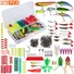 375PCS FISHING BAITS AND TACKLE BOX SALTWATER FRESHWATER FISHING LURES KIT LIFELIKE POPPER CRANKBAITS CRICKETS FROGS SPOON LURES MAGGOTS