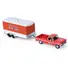 1969 FORD F-250 PICKUP TRUCK RED AND 1969 CHEVROLET CAMARO Z28 "DAN FLETCHER" ORANGE WITH WHITE HOOD "NHRA SAFETY TEAM" WITH ENCLOSED CAR TRAILER "RACING HITCH & TOW" SERIES 6 1/64 DIECAST MODEL CARS BY GREENLIGHT