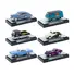 "AUTO MEETS" SET OF 6 CARS IN DISPLAY CASES RELEASE 92 LIMITED EDITION 1/64 DIECAST MODEL CARS BY M2 MACHINES