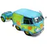 2024 VOLKSWAGEN KOOL KOMBI VAN WITH TRAILER "GHOST HUNTER" BLUE AND GREEN WITH GRAPHICS 1/18 DIECAST MODEL CAR BY SOLIDO