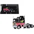 1976 KENWORTH K100 AERODYNE TRUCK TRACTOR BLACK AND PINK WITH GRAPHICS 1/64 DIECAST MODEL BY IXO MODELS