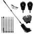 10.5FT GUTTER CLEANING BRUSH WITH TELESCOPING HANDLE RAIN GUTTER CLEANER EXTENDABLE GUTTER CLEANING TOOL FROM THE GROUND WITH 2 ANGLED BRUSHES ANTI-SL