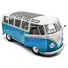 1962 VOLKSWAGEN T1 SAMBA BUS BABY BLUE AND WHITE 1/18 DIECAST MODEL CAR BY SOLIDO