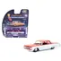 1964 CHEVROLET BISCAYNE LOWRIDER SILVER METALLIC AND RED TWO-TONE "CALIFORNIA LOWRIDERS" SERIES 7 1/64 DIECAST MODEL CAR BY GREENLIGHT