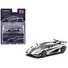 KOENIGSEGG ONE:1 SILVER METALLIC WITH BLACK STRIPES "GLOBAL64" SERIES 1/64 DIECAST MODEL CAR BY TARMAC WORKS