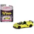 2022 CHEVROLET CORVETTE C8.R CONVERTIBLE YELLOW WITH SILVER STRIPES "BARRETT-JACKSON" SERIES 15 1/64 DIECAST MODEL CAR BY GREENLIGHT