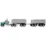 KENWORTH W900A DAY CAB WITH 22' DUAL END DUMP TRAILERS TURQUOISE WITH WHITE STRIPES 1/64 DIECAST MODEL BY DCP/FIRST GEAR