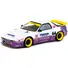 MAZDA RX-7 FC3S PANDEM RHD (RIGHT HAND DRIVE) #66 WHITE AND PURPLE WITH GRAPHICS "HOBBY64" SERIES 1/64 DIECAST MODEL CAR BY TARMAC WORKS