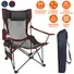 FOLDABLE CAMPING CHAIR 330LBS LOAD HEAVY DUTY STEEL LAWN CHAIR COLLAPSIBLE CHAIR WITH RECLINING BACKREST ANGLE CUP HOLDER PILLOW SIDE POCKET CARRY BAG
