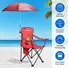 CAMPING CHAIR WITH UMBRELLA LIGHTWEIGHT FOLDABLE OUTDOOR CHAIR WITH CUP HOLDER DETACHABLE SUN CANOPY CARRYING BAG 330LBS MAX LOAD FOR BEACH PICNIC TRA