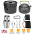 12PCS CAMPING COOKWARE SET CAMPING STOVE ALUMINUM POT PANS KIT FOR HIKING PICNIC OUTDOOR WITH CUP FORK SPOON KNIFE