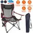 FOLDABLE CAMPING CHAIR 330LBS LOAD HEAVY DUTY STEEL LAWN CHAIR COLLAPSIBLE CHAIR WITH RECLINING BACKREST ANGLE CUP HOLDER PILLOW SIDE POCKET CARRY BAG