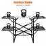 FOLDING CAMPING KITCHEN TABLE, PORTABLE OUTDOOR COOKING STATION WITH HEAT RESISTANT TOP, 4 SIDE TABLES & LOWER STORAGE RACK FOR PICNIC, TAILGATING & C